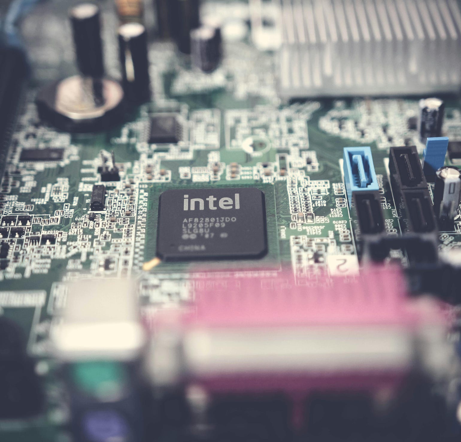 Selective Focus Photography of Motherboard